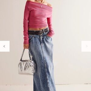 Free People Denim Maxi Skirt